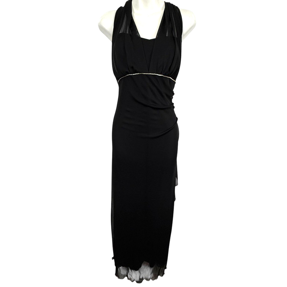 Taboo Womens Y2K Halter Formal Fairy Goth Knit Dress Rhinestones sz 1X